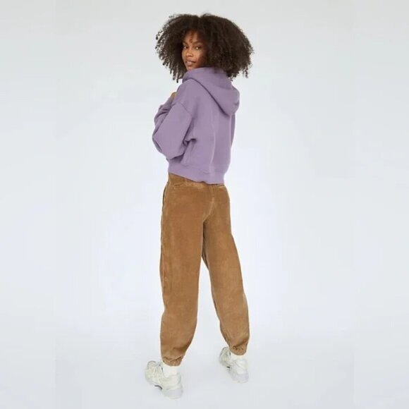Aritzia TNA Chateau Brown Corduroy Jogger Pants 00 - Picture 2 of 9